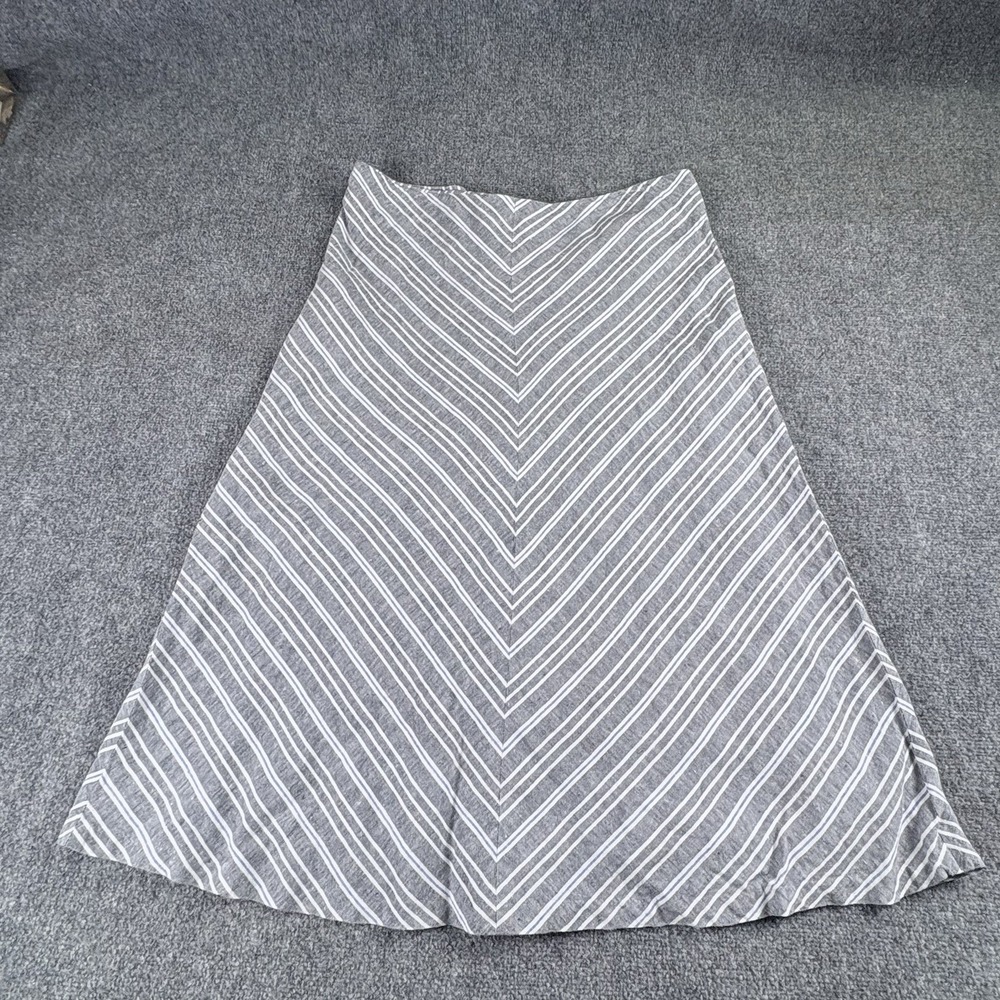 Talbots Skirt Women's 16 Blue White Linen Midi Coastalโ Cottagecore Nautical